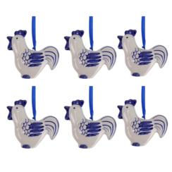 Delftblue ornament Rooster 8cm