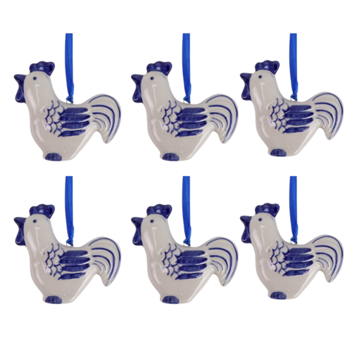 Delftblue ornament Rooster 8cm
