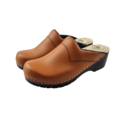 DINA Medical clogs with PU sole - Work Clogs with PU sole - Cognac with black sole