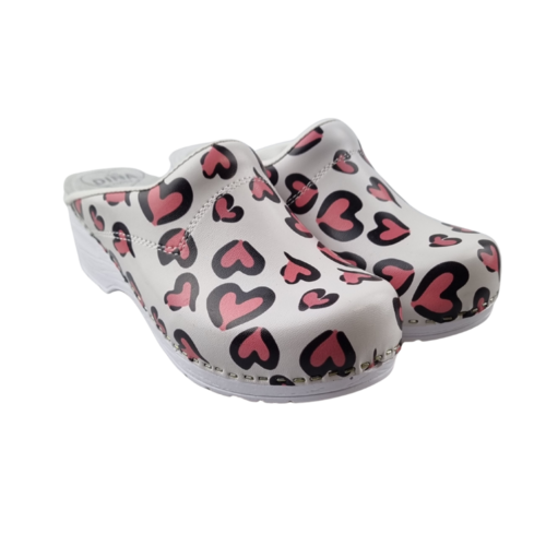DINA Medical clogs with PU sole - Hearts