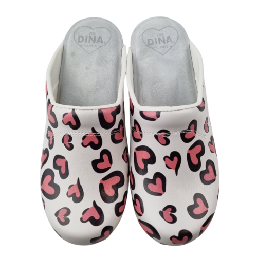 DINA Medical clogs with PU sole - Hearts