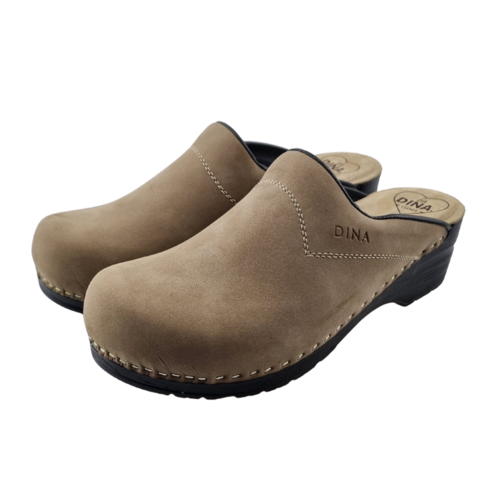 DINA Work Clogs with PU sole - Capuchino with black sole