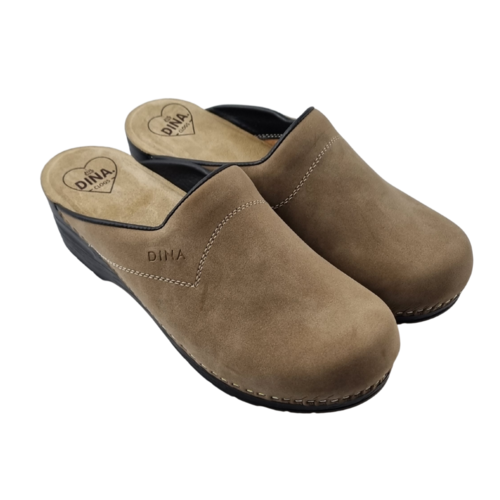 DINA Work Clogs with PU sole - Capuchino with black sole