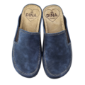 DINA PU clogs  -  with elastic - nubuck blue
