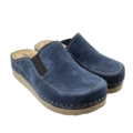 DINA PU klompen met zacht voetbed en elastiek - Nubuck blue