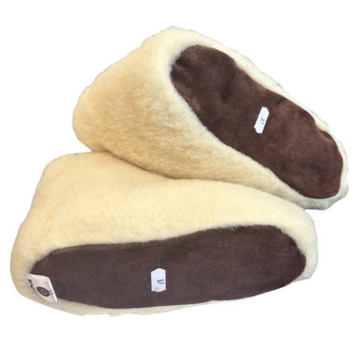 DINA sloffen 100% natuurlijk wol off-white hoog model