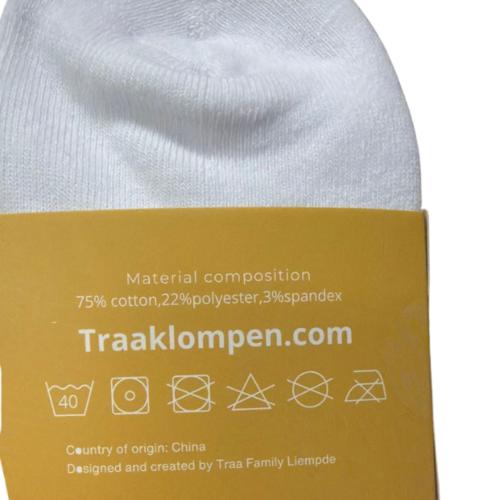 Socks white - woodenshoe embroidery - Traa Merch