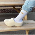Socks white - woodenshoe embroidery - Traa Merch