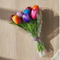 Boeketje tulpen - 20cm tulpen op steel - kies uit drie kleurencombi's