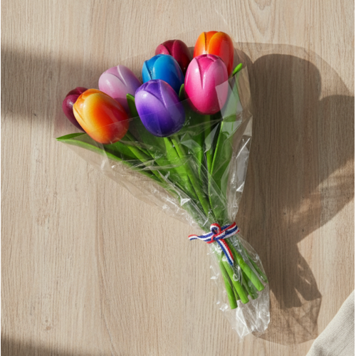 Boeketje tulpen - 20cm tulpen op steel - kies uit drie kleurencombi's