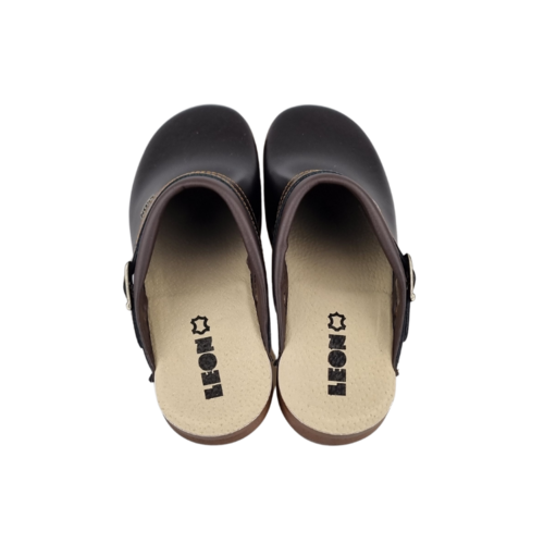 Leon Footwear LEON men's clog in sizes 41 to 47 - brown