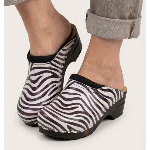 DINA Medische klompen - Zebra print zwarte zool - Dina