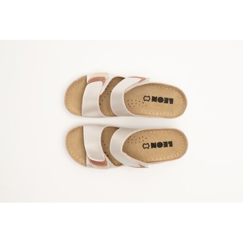 Leon Footwear Sandals with Velcro and anti-slip studs in the sole - Pearl pink