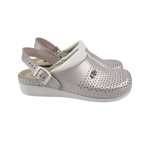 Leon Footwear Medische klompen met uitneembare zool  en antislip nop in zool - Parel pink