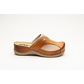 Leon Footwear clogs with non-slip sole and elastic sides - comfortable for hallux valgus - color golden brown