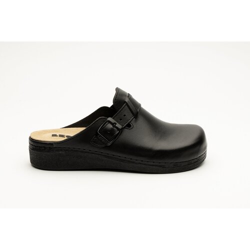 Leon Footwear Instapklomp in maat 36 t/m 41- uitneembare zool en antislip nop - kleur zwart