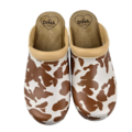 DINA Medical clogs - beige cow print with beige sole - Dina