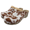 DINA Medical clogs - beige cow print with beige sole - Dina