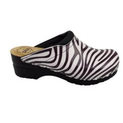 Medical clogs - Zebra print black sole - Dina