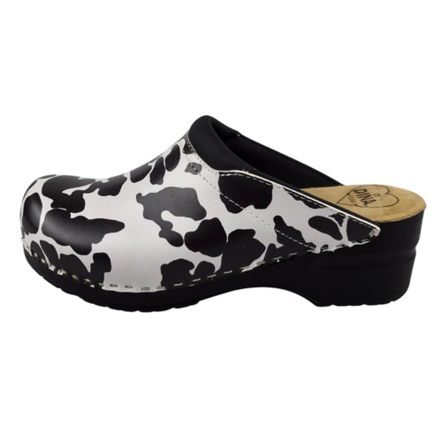 DINA Medical clogs - cow print black sole - Dina