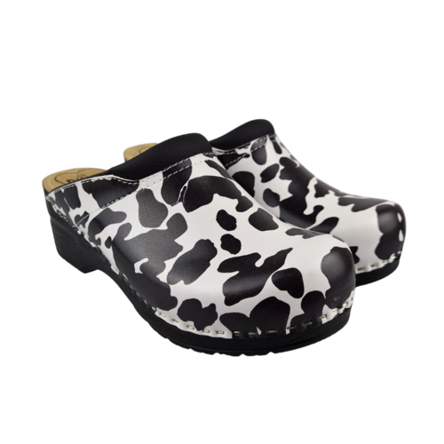 DINA Medical clogs - cow print black sole - Dina