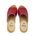 DINA Dina Houten sandalen Rood  met studs