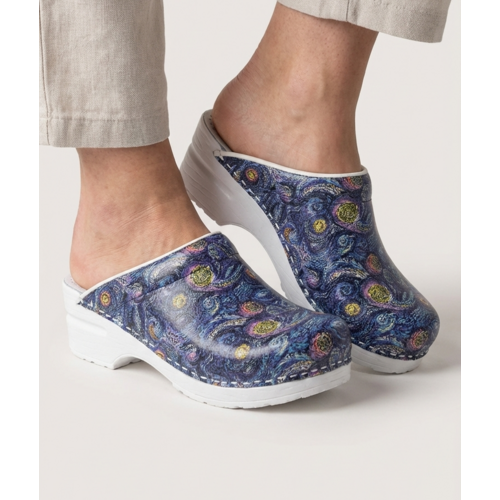 DINA Medical clogs with PU sole - Starry Night  white