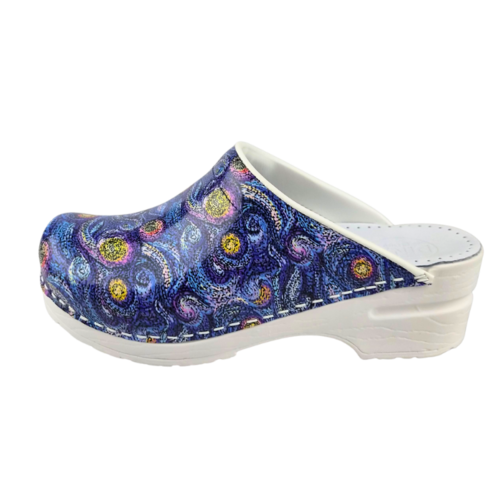 DINA Medical clogs with PU sole - Starry Night  white