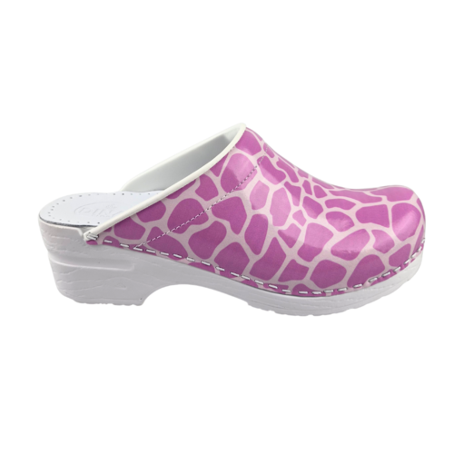 DINA Medische klompen met PU zool - Pink Giraffe