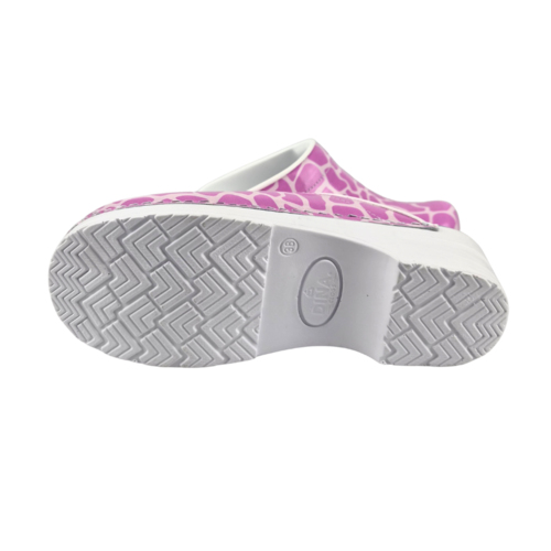 DINA Medical clogs with PU sole - Pink Giraffe