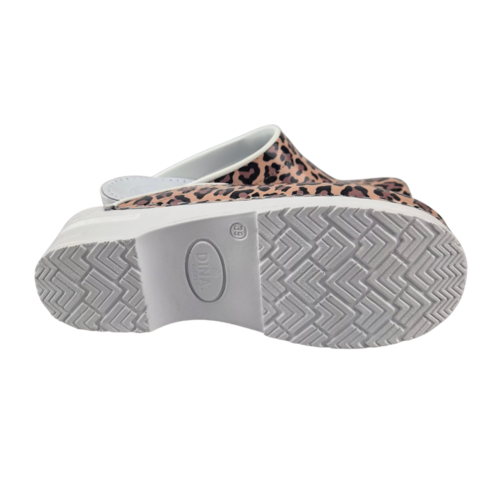 DINA Medical clogs with PU sole - Leopard skin