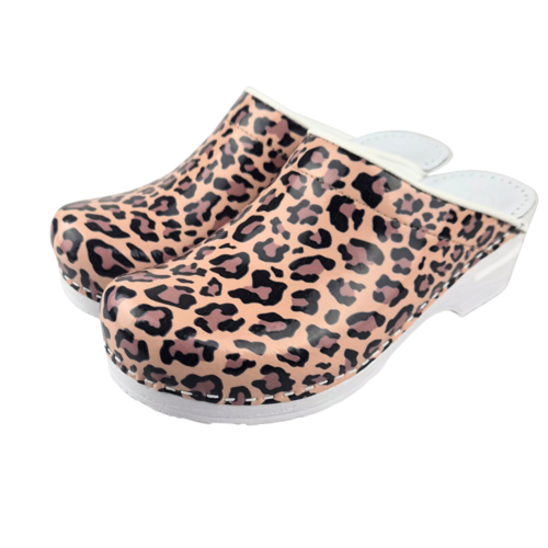 DINA Medical clogs with PU sole - Leopard skin