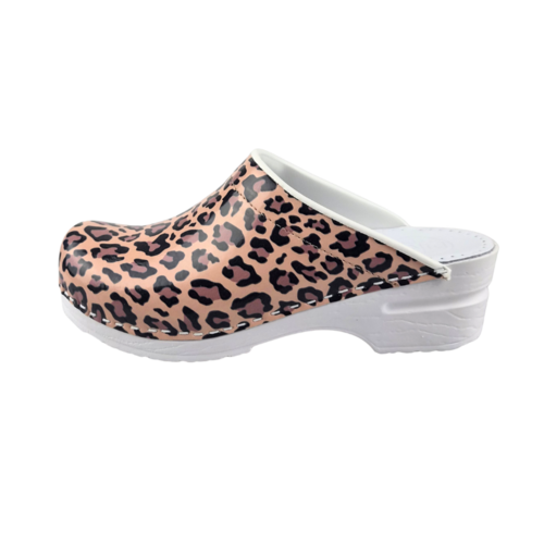 DINA Medical clogs with PU sole - Leopard skin