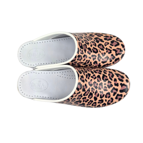 DINA Medical clogs with PU sole - Leopard skin