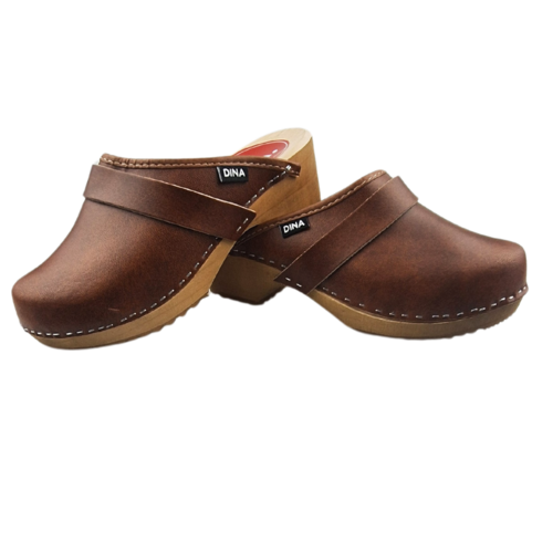 DINA Zweedse klompen- Klassiek Bruin unisex