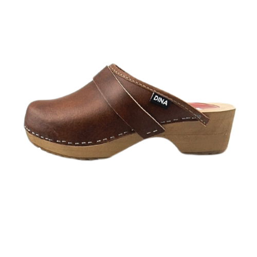 DINA Zweedse klompen- Klassiek Bruin unisex