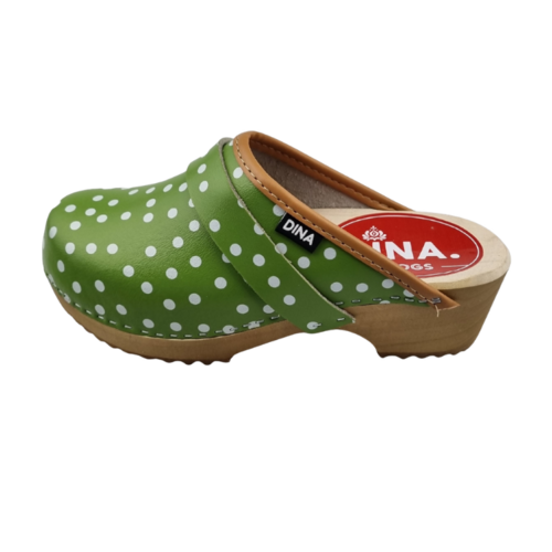 DINA DINA leather clogs Green dots