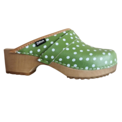 DINA leather clogs Green dots