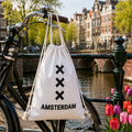 Amstel bags Rugtas katoen Amsterdam XXX wit