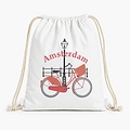 Rugtas katoen Fiets wit