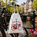 Rugtas katoen Fiets wit
