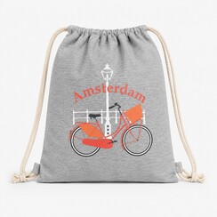 Draw string bag bike gray