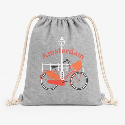 Rugtas katoen Fiets grijs