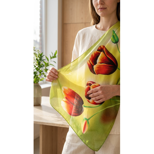 Irene Tulip scarfs Tulip scarf/shawl Yellow 170*70cm