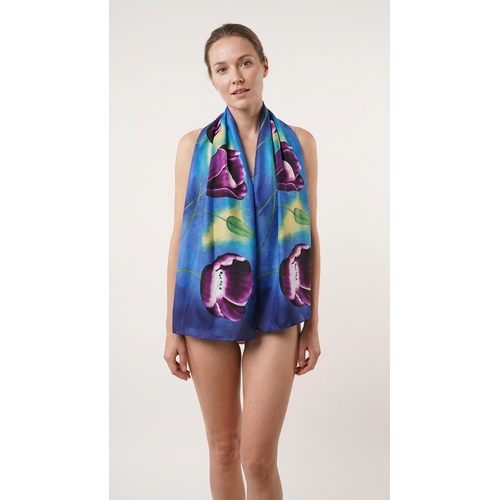 Irene Tulip scarfs Tulip scarf/shawl Blue 170*70cm
