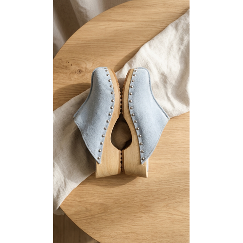DINA Dina Lykke Clog - suede edition - Mint blue