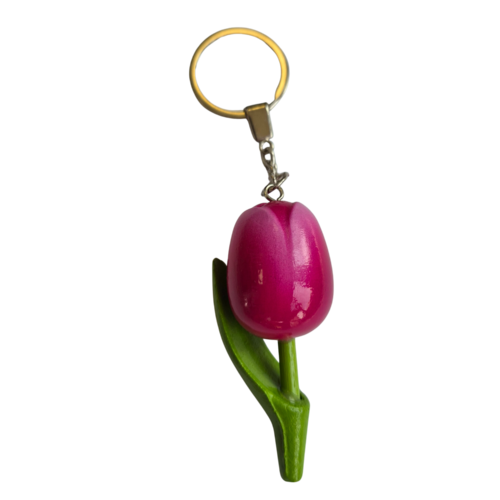 Tulp Sleutelhanger - bestel hier per kleur (6 totaal) tekst: Holland