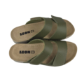 Leon Footwear Sandalen olijfgroen - dubbele band - materiaal: Leer & Polyurethaan