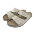 Leon Footwear Sandalen offwhite - dubbele band - materiaal: Leer & Polyurethaan