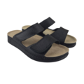 Leon Footwear Sandalen zwart - dubbele band - materiaal: Leer & Polyurethaan